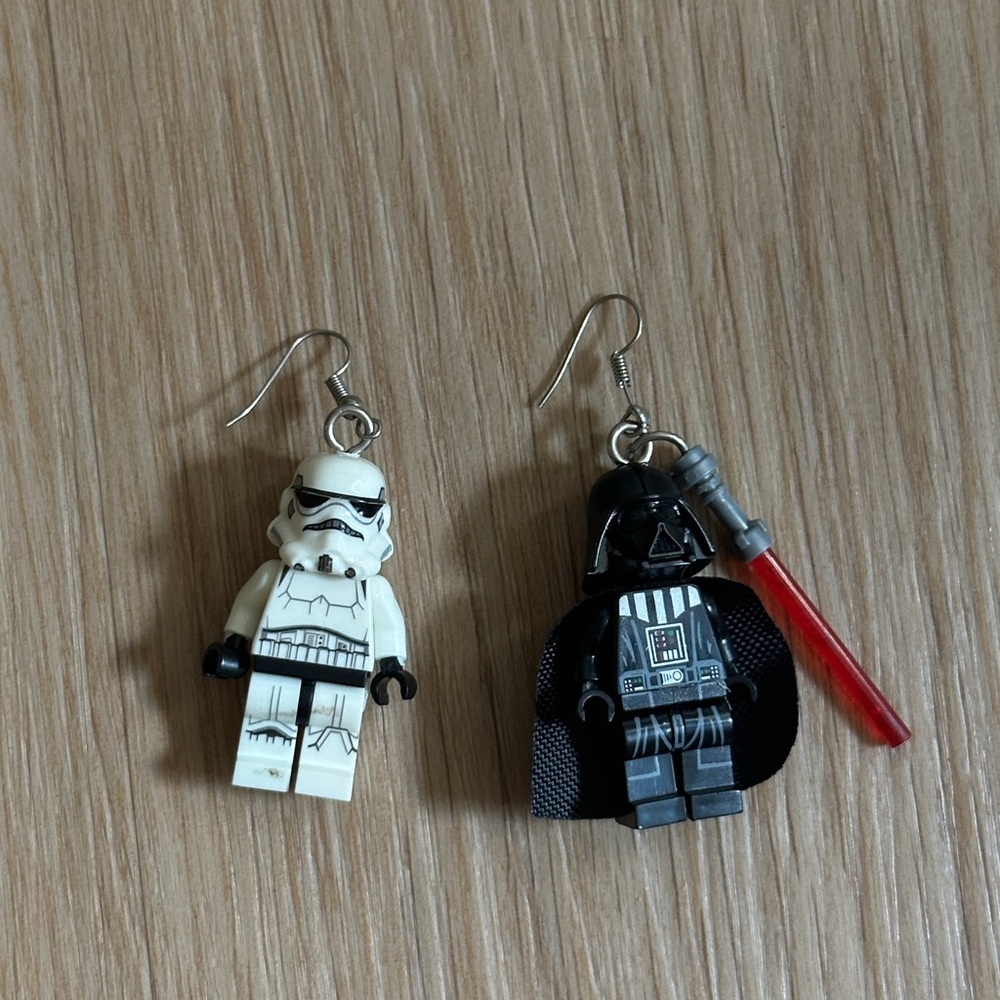 Lego Stormtrooper and Darth Vader Earrings